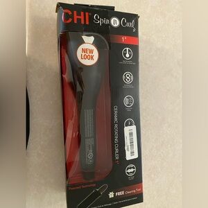 CHI Spin N Curl Ceramic Rotating Curler - Black and Red
